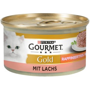 24x85g Gourmet Gold rafinált ragu nedves macskatáp- Lazac