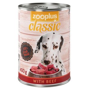 24 x 400g zooplus Classic kutyatáp -  Marha