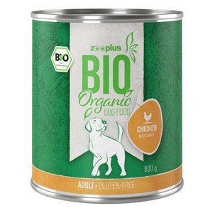 6x800g zooplus Bio gluténmentes csirke, rizs & sárgarépa nedves kutyatáp