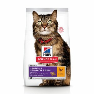 1,5kg Hill's Science Plan Feline Adult Sensitive Stomach & Skin csirke száraz macskatáp