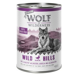 24x400g Wolf of Wilderness Senior Wild Hills kacsa nedves kutyatáp