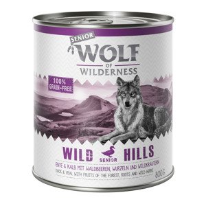 Wolf of Wilderness Senior gazdaságos csomag 24 x 800 g  - Wild Hills - kacsa
