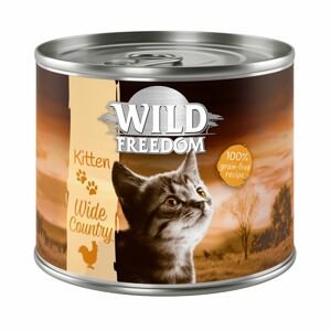 12x200g Wild Freedom Kitten Kitten "Wide Country" - borjú & csirke nedves macskatáp