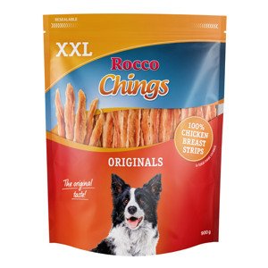 2x900g Rocco Chings csirkemell csíkok kutyasnack XXL csomagban