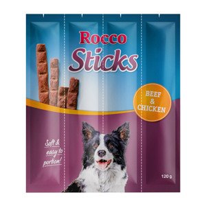 120g Rocco Sticks jutalomfalat kutyáknak-marha & csirke, 12db