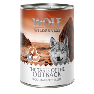 6x400g Wolf of Wilderness 'The Taste Of' nedves kutyatáp- The Outback - csirke, marha, kenguru