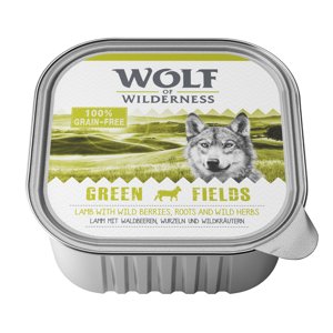 24x300g Wolf of Wilderness Adult nedves kutyatáp-Green Fields - bárány