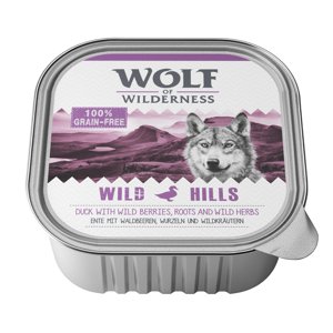 24x300g Wolf of Wilderness Adult nedves kutyatáp-Wild Hills - kacsa