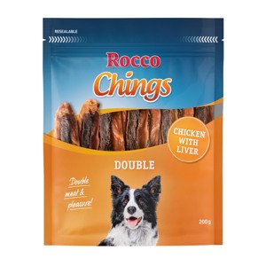 4x200g Rocco Chings Double kutyasnack-Csirke & máj