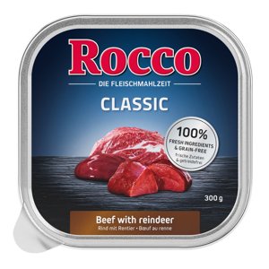 27x300g Rocco Classic tálcás nedves kutyatáp- Marha & rénszarvas