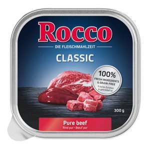 9x300g Rocco Classic tálcás nedves kutyatáp 9 x 300 g- Marha pur