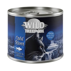 Wild Freedom próbacsomag - gabonamentes: 400g Cold River lazac száraz-+ 6x200 g nedvestáp vegyes csomagban