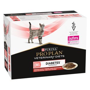 10x85g Purina Pro Plan Veterinary Diets Feline DM ST/OX - Diabetes Management marha nedves macskatáp
