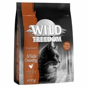 400g Wild Freedom Adult "Wide Country" Sterilised gabonamentes - szárnyas száraz macskatáp