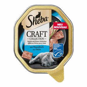 22x85g Sheba Craft Collection tálcás nedves macskatáp- Pástétom finom darabkákkal - tonhal