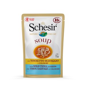 6x85g Schesir Cat Soup nedves macskatáp- Tonhal & tintahal
