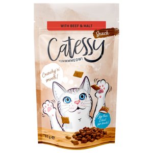 15x65g Catessy jutalomfalat macskáknak-Antihairball marha & maláta