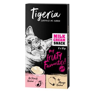 8x10g Tigeria Milk Cream mix macskasnack- Milk Cream őszibarack & mangó