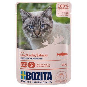 12x85g Bozita falatok szószban, tasakos nedves macskatáp- Lazac