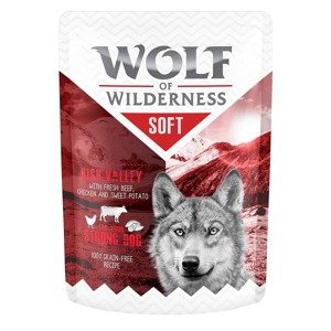 6x300g Wolf of Wilderness "Soft & Strong" nedves kutyatáp- High Valley - csirke & marha