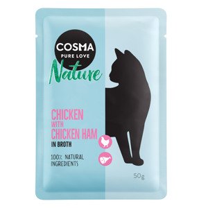 6x50g Cosma Nature tasakos nedves macskatáp- Csirke & csirkesonka