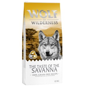2x12kg Wolf of Wilderness "The Taste Of The Savanna" - marha & kecske száraz kutyatáp