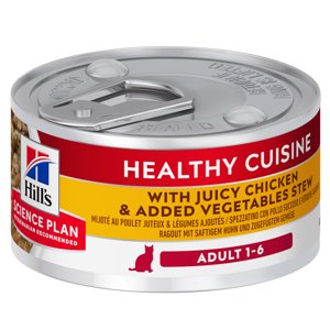 24x79g Hill's Science Plan Adult Healthy Cuisine Stew szaftos csirke & zöldség nedves macskatáp