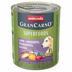 24x800g Animonda GranCarno Adult Superfoods nedves kutyatáp- Bárány + amaránt, áfonya, lazacolaj