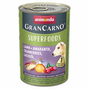 6x400g Animonda GranCarno Adult Superfoods nedves kutyatáp- Bárány + amaránt, áfonya, lazacolaj