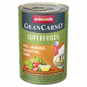 24xx400g Animonda GranCarno Adult Superfoods nedves kutyatáp- Pulyka + mángold, csipkebogyó, lenolaj